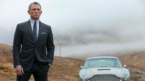Daniel Craig's James Bond and Sean Connery's Aston Martin in Skyfall.